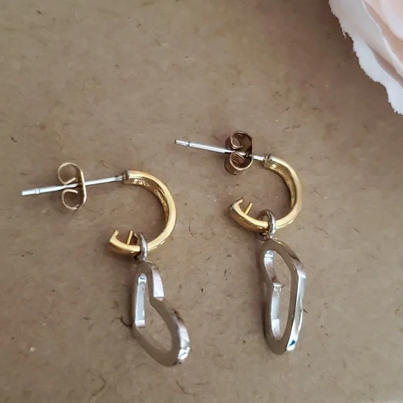 Floating Hearts Earrings - Gold/Silver Plated - Picture 4 of 5